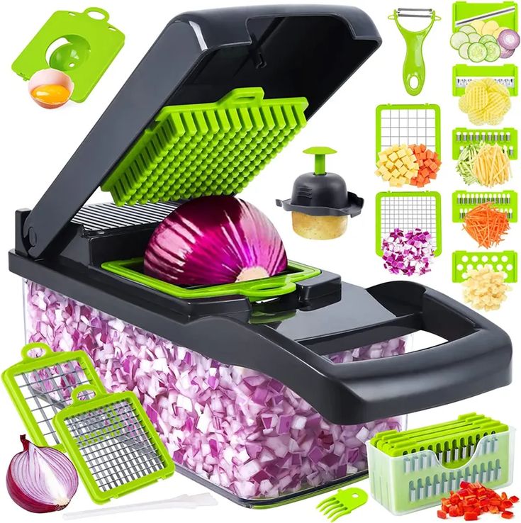 14/16 in 1 Multifunctional Vegetable Chopper Onion Chopper Handle Food Grate Food Chopper Kitchen Vegetable Slicer Dicer Cut